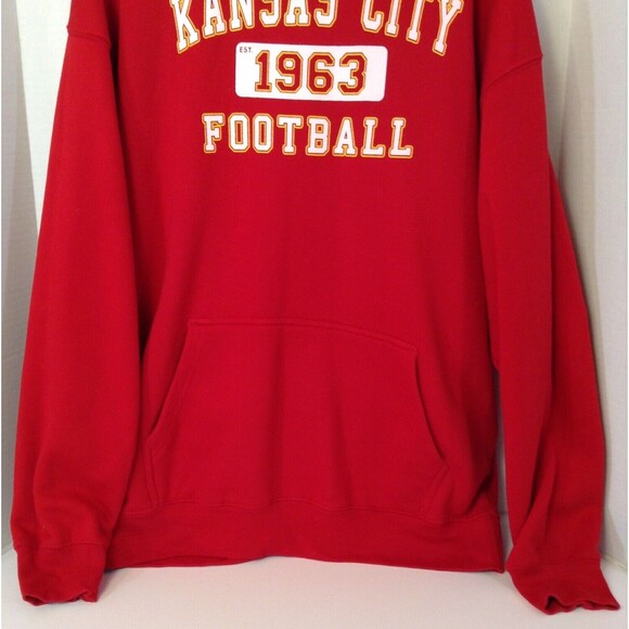 Kansas City Football Hoodie Sweatshirt Men XL Red Pullover Oversized Sports - Picture 6 of 12